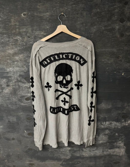Affliction Gray button up long sleeve