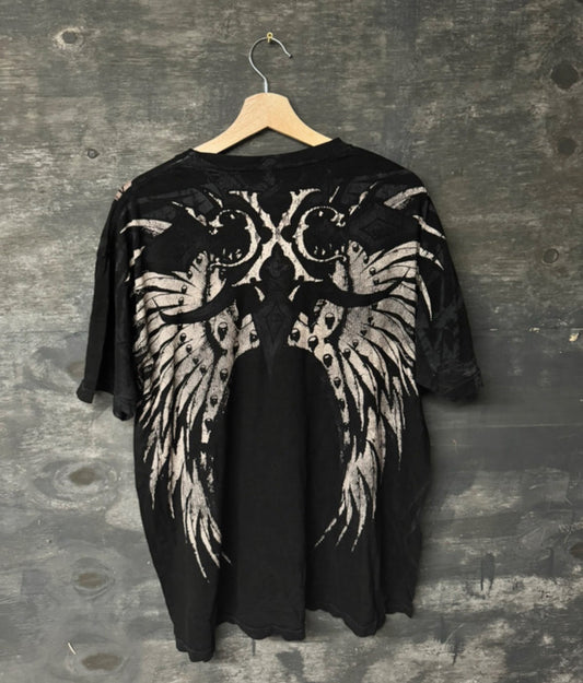 Extreme Couture by affliction Skull and wings Over sized Tee